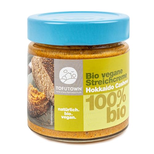 TofuTown Bio Veganer Brotaufstrich Streichcreme Hokkaido Cashew – 6x180g Vorratspack, 100% Bio, Made in Germany, Ohne Künstliche Zusatzstoffe, Ungekühlt haltbar, Vegane Aufstriche Veggie