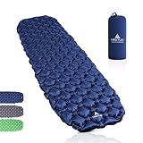 HIKENTURE Isomatte Camping kleines Packmaß Aufblasbare Luftmatratze Ultraleicht - Schlafmatte für Camping, Trekking, Backpacking (Dunkelblau)