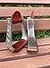 UNISTRENGH Western Horse Saddle Stirrups Aluminum Leather Tread Patterns Engraved for Equestrian Sports Saddles Accessories (with Reddish Brown Leather, 125mm)