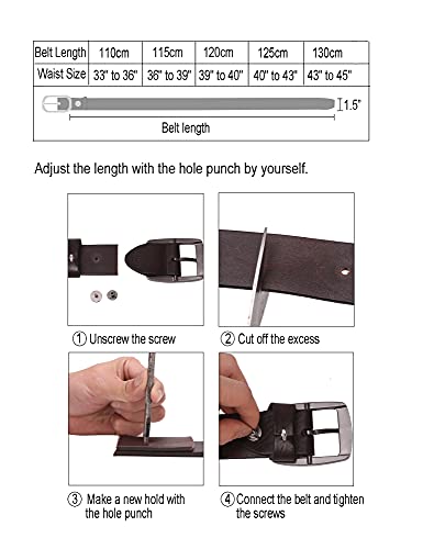 Bison Denim Men's Belts Leather Dress Genuine Leather Classic Heavy Duty Buckle Belt Casual For Jeans… #TOP5