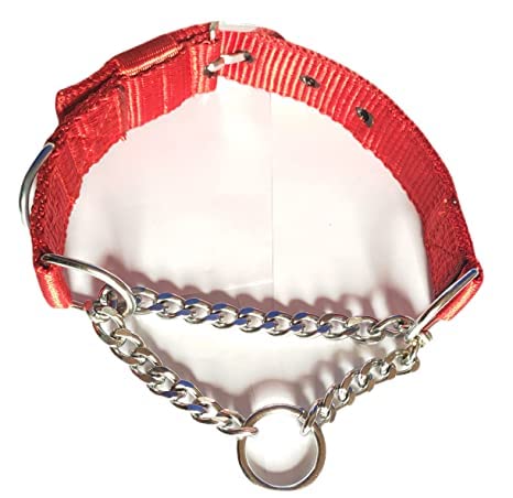 Woofy Heavy Weighted Durable Dog Choke Collar Pet Nylon Half Chain Collar Half Choker Stainless Steel Dogs Collars Size - 1.25 inch X-Large for Giant and Large Breed Dog (Red Color) (B09ZPLSZ7T) Amazon Price History, Amazon Price Tracker
