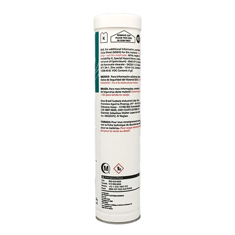 Molykote G-0052 FM White EP - Grasso per cuscinetti 380 g, grasso multiuso per contatto con gli alimenti occasionali, lubrificante meccanico per cuscinetti, catene, ingranaggi, a prova di alimenti