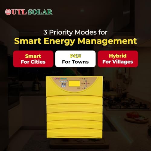 UTL Gamma Plus 3400 rMPPT Solar Inverter | 3 kVA/24V | Pure Sine Wave | Multi-Colour LCD Display | Lithium, Tubular, SMF & Gel Battery Compatible | Home, Office & Shops | 3 Years Warranty - Image 4