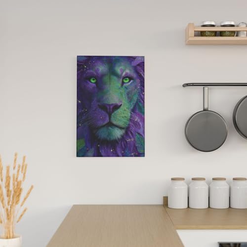 Lienzo psicodélico de león Woshuwo Majestic: impresión estética decorativa de 30x45 cm 6