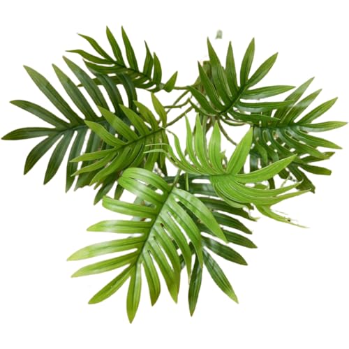 CashMuch Planta artificial de 30 cm, palma de areca realista para decoración de bodas, decoración del hogar y jardín, tela verde y follaje de PVC