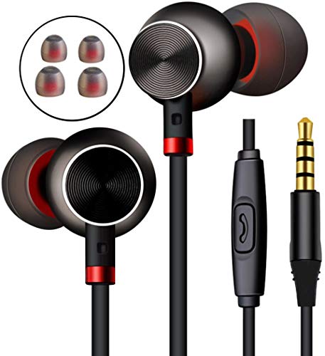 Earbuds, KAKOM Powerful Bass 3.5mm Plug Wired Earphones, Ergonomic Super Crystal Clear Sound