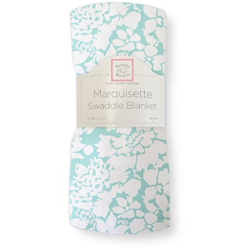 Image of SwaddleDesigns Marquisette Receiving Swaddle Blanket for Baby Boys & Girls, Soft Premium Cotton Muslin, Best Shower Gift, SeaCrystal Lush, Parent Picks Award Winner