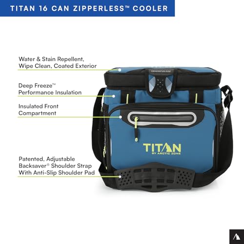 image for Titan by Arctic Zone Zipperless Soft Sided Cooler with HardBody Liner 