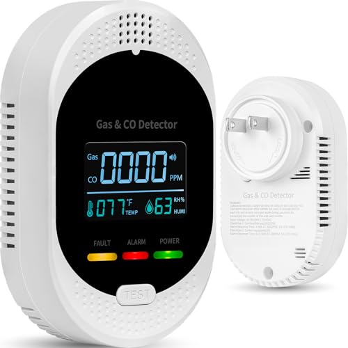 4-in-1 Carbon Monoxide Detectors,Plug in Combustible Gas Detector,Natural Gas & Co Gas Alarm...