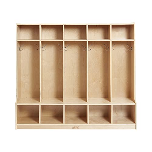 Ecr4Kids 5-Section Coat Locker With Bench, Classroom Furniture, Natural #TOP6