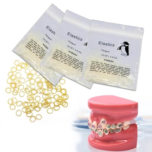 Bandas de Goma Multiusos,Juego de 300 Piezas Dentales Elásticas,Bandas de Goma Elástica Ortodóntica de,Bandas de Goma Elástica Ortodóntica de Pulgadas,Ortodoncia Tirantes Elásticos Bandas de Goma 1/4
