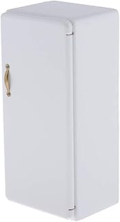 homozy Modern Kitchen Single Door Fridge Refrigerator Freezer 12th Doll House Decor
