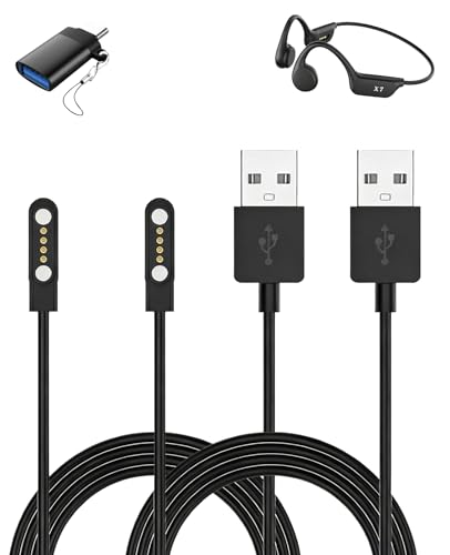 Cable de carga para auriculares SAMVEK X7 cargador USB 4 pines conector tipo C repuesto negro