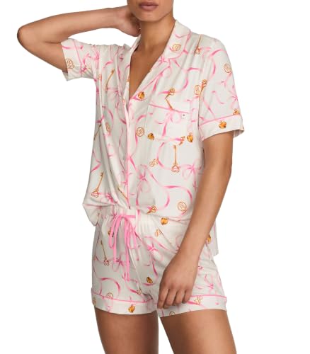 Image of Victoria's Secret Women's Modal Pajama Set, Short Sleeve Button Down Shirt & Shorts