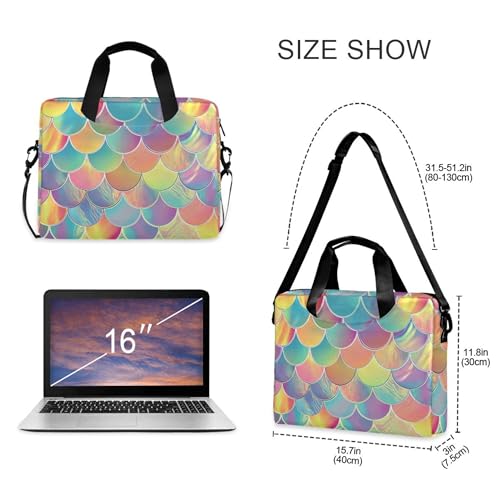 Bolso Maletín para Laptop con Escamas de Sirena Rainbow 13-15.6 pulg miniatura 4