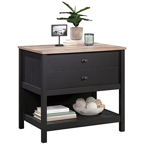 Sauder Cottage Road 1-Drawer Lateral File Cabinet In Raven Oak, Raven Oak Finish #TOP2