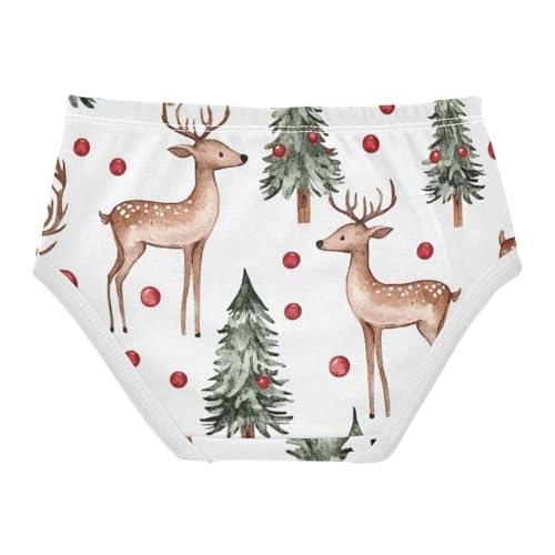 Girls' Organic Cotton Panties Comfort Underwear for Toddler Girls Rustic Xmas Print2