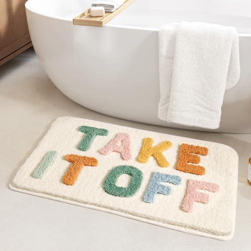 Ankah Get Naked Bath Mats, Rude Swear Words Unique Funky