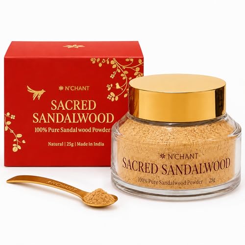 Image of N'Chant Sacred Sandalwood Chandan Powder for Face Pack, Puja & Tilak, 25g