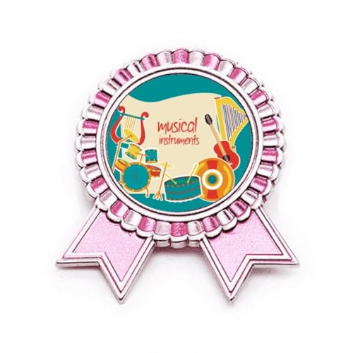 Broche badge casque drum en métal doré de qualité pour musicien passionné