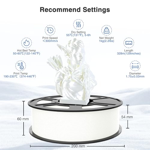 Image of Black White Silk PLA Filament Bundle | 2-Pack(1KG per Spool, Total 2KG), 1.75mm 3D Printer Filament Bundle, Dimensional Accuracy + /- 0.03 mm, Fit FDM 3D Printers & 3D Pens