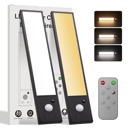 Tnight 20.5cm Luz LED Armario con Sensor de Movimiento,1200mAh Armario Luces Pilas Adhesiva Recargable Con Control Remoto,Lampara sin Cables Bajo Mueble Interior Armarios