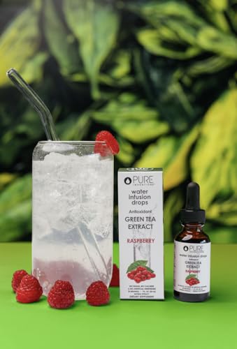 Image of Pure Inventions Water Enhancer Drops - Refreshing and Delicious - Antioxidants, Electrolytes - No Sugar, Calories, or Artificial Sweeteners - Green Tea Raspberry (30 Servings)