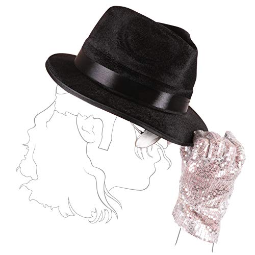 Narwhal Novelties Pop Star Hat, Glasses & Sequin Glove Costume Accessory Set; Fits Kids & Adults