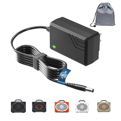 Superer Charger for Turtlebox Gen 3 & Gen 2 Speaker Tested for Secure Charging UL Safety Certified 15V 6ft Rugged Outdoor Replacement Charging Cord with LED Indicator & Waterproof Pouch