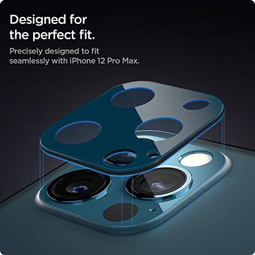 Spigen Glas.tR Optik Tempered Glass Camera Lens Protector for iPhone 12 Pro Max - Pacific Blue 2 Pack
