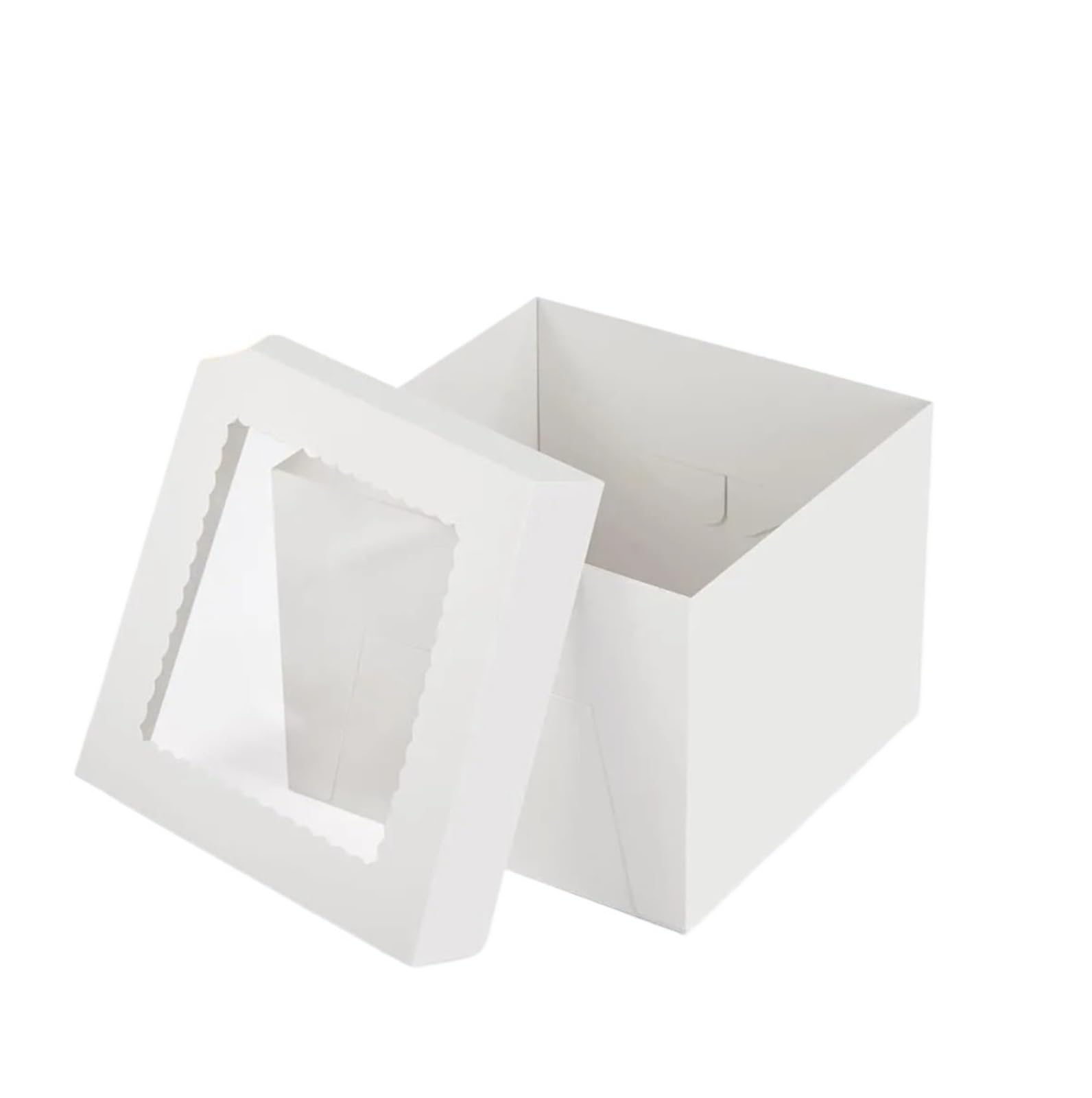 Cajas Para Tartas 6/12/24 Uds Cajas For Pasteles, Caja For Blanca De 8x8x8 Pulgadas Con Ventana, Cuadrada Cartón For For Suministros Decoración para Cumpleaños(24pcs)