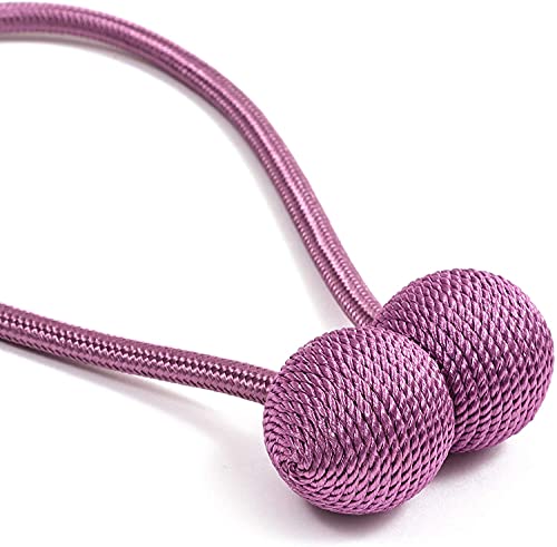 Image of Home Cloud Magnetic Curtain Tiebacks Curtain Drape Holdbacks Clips Rope Holder Buckles for Home Bedroom Office (1 Pair 2pcs, Purple)