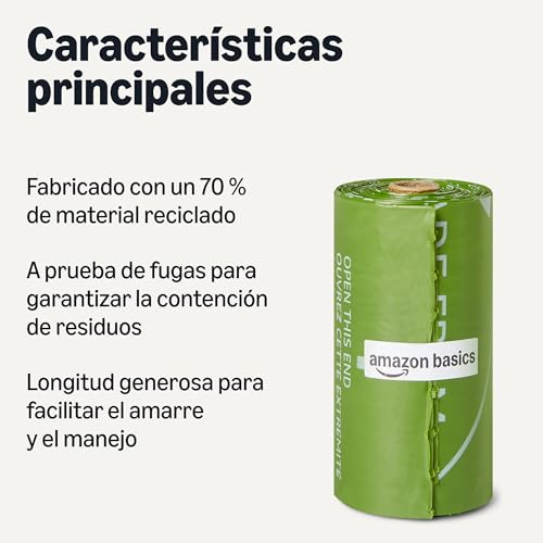 Miniatura 2 de Amazon Basics Bolsas De Material Reciclado Para Residuos De Perro Sin Dispensador Sin Perfume, 300 Bolsas 20 Paquetes De 15 Bolsas