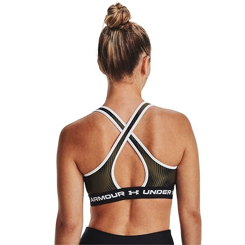 Image of Under Armour Womens Crossback Mid Printed Bra
