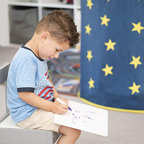 Dry Erase White Board with Lap Board: Hanging Writing, Drawing & Planning Large Whiteboard for Cubicle & Wall | 24X18 | 5 Magnetic Markers & Eraser | Easy to Clean Lapboard for Kids Office, School