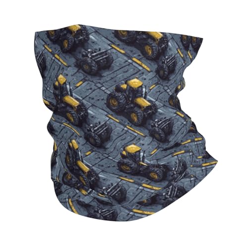 Polainas de cuello con estampado de tractor amarillo clásico para hombres y mujeres, máscara facial para cuello, bufanda para la cabeza, pasamontañas