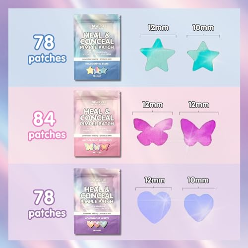 Patchs anti-acné hydrocolloïdes pour stopper le tripotage des boutons, 78 cœurs - 3