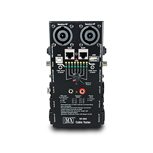 MX Cable Tester Line Finder with LED Indicators XLR TRS RJ45 USB ...