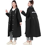 [QulbltX] レインコート レディース メンズ 自転車 リュック対応 【二重透明レインバイザー付き】 カッパ 軽量 雨具 雨合羽 レインウェア バイク レインポンチョ ロング 大きい 通勤 通学 防風防水 超撥水 梅雨対策 男女兼用 ブラック Free Size