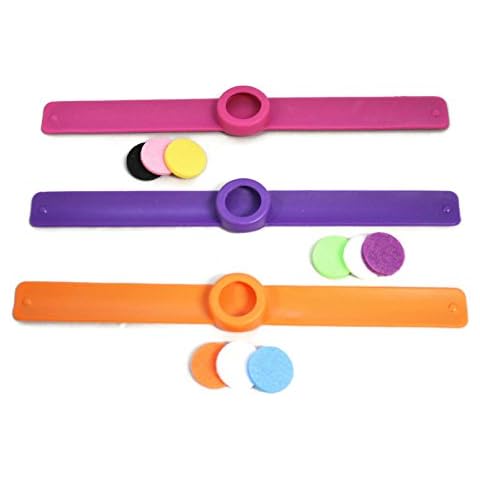 Destination Oils Kids Essential Oil Diffuser 3 Slap Bracelet Sweet Set - Pink, Orange, Purple- Girls- Unscented Cover