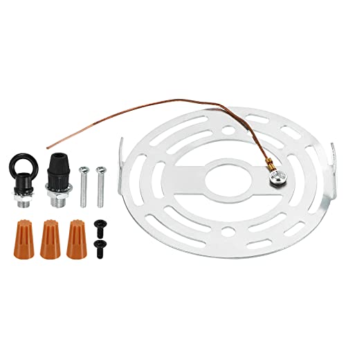 Patikil 95Mm Round Ceiling Light Plate Kit, 1 Set Light Fixture Mounting Bracket Plate Steel Crossbar Hardware For Pendant Lamp Chandelier #TOP6
