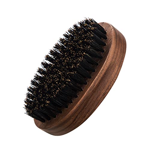 Greenth Pro Walnut Wood Beard Brush - Boar Bristle Brush For Men - Military Style Beard Grooming Tool #TOP1