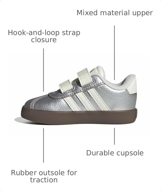 Image of adidas Boys Vl Court 3.0 Slip On Sneakers Shoes Casual - Pink, White