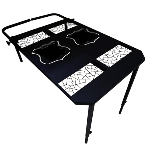 Mesa de picnic plegable portátil para exteriores, mesa de comedor ligera de altura ajustable para neumáticos de coche, camping, caravana, jardín y aventuras al aire libre