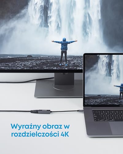 Adapter Anker USB C do HDMI (4K@60Hz), adapter 310 USB-C (4K HDMI), do MacBook Pro, MacBook Air, iPad Pro, Pixelbook, XPS, Galaxy i innych (kompatybilny z portami Thunderbolt 3)