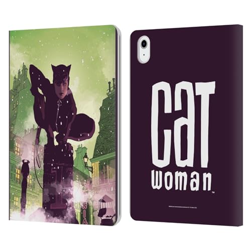 Head Case Designs Licenciado Oficialmente Batman DC Comics Celebración de 75 Años Catwoman Carcasa de Cuero Tipo Libro Compatible con Apple iPad Air 2020/2022