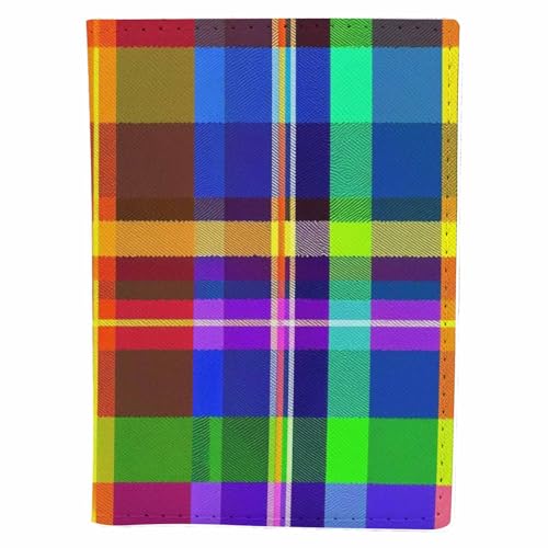 Rainbow Plaid Passport Holder for Travel