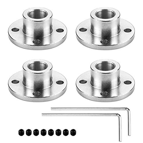 4 Pack 10mm Flange Coupling Connector, Rigid Guide Steel Model Coupler Accessory, Shaft Axis Fittings for DIY RC Model Motors-Silver.