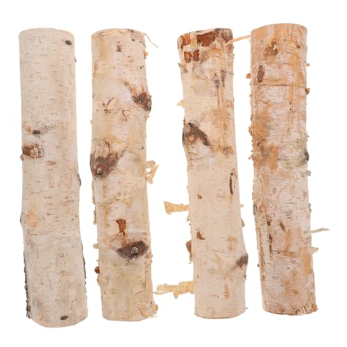Angoily 4Pcs Natural Birch Logs for DIY Crafts Decorative Sticks for Crafting Lightweight and Durable Birch Poles for Home Decor and Fireplace