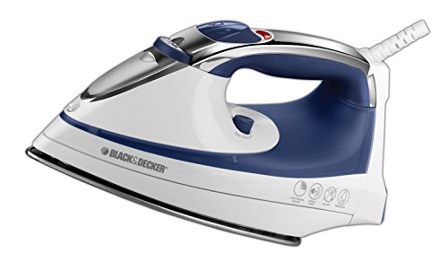 Black+Decker Advantage Steam Iron, Nonstick Stainless Steel Clothing Iron, White/Blue, IR1070SC - Image 3